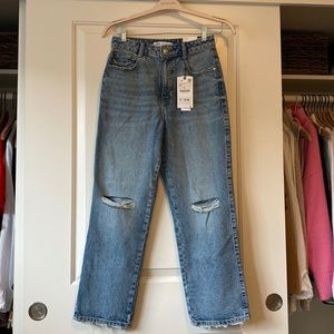 Zara Straight Fit High-Rise Jeans, TAG ON, Size 6